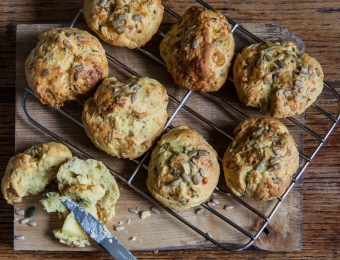 Blue Cheese and Seed Scones