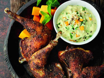 Northern Living - Grilled Spiced Pheasant with Mango and Mint Dressing 